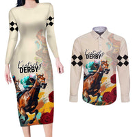 Kentucky Horse Racing 151st Anniversary Couples Matching Long Sleeve Bodycon Dress and Long Sleeve Button Shirt LT03