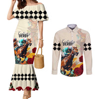 Kentucky Horse Racing 151st Anniversary Couples Matching Mermaid Dress and Long Sleeve Button Shirt LT03