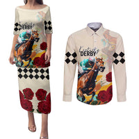 Kentucky Horse Racing 151st Anniversary Couples Matching Puletasi and Long Sleeve Button Shirt LT03