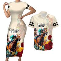 Kentucky Horse Racing 151st Anniversary Couples Matching Short Sleeve Bodycon Dress and Hawaiian Shirt LT03