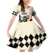 Kentucky Horse Racing 151st Anniversary Family Matching Off Shoulder Short Dress and Hawaiian Shirt LT03