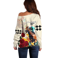 Kentucky Horse Racing 151st Anniversary Off Shoulder Sweater LT03