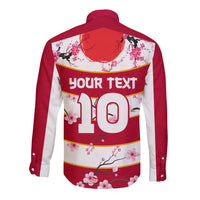 Custom Japan Rugby Long Sleeve Button Shirt Sakura Blossom Go Champion 2024 - Wonder Print Shop