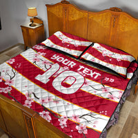 Custom Japan Rugby Quilt Bed Set Sakura Blossom Go Champion 2024 - Wonder Print Shop