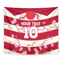 Custom Japan Rugby Tapestry Sakura Blossom Go Champion 2024 - Wonder Print Shop