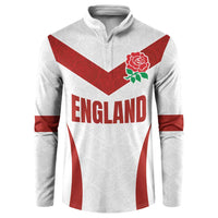 Custom England Rugby-The Red Rose Button Sweatshirt Go Champions