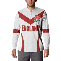 Custom England Rugby-The Red Rose Button Sweatshirt Go Champions