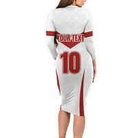 Custom England Rugby-The Red Rose Family Matching Long Sleeve Bodycon Dress and Hawaiian Shirt Go Champions