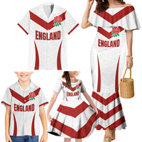 Custom England Rugby-The Red Rose Family Matching Mermaid Dress and Hawaiian Shirt Go Champions