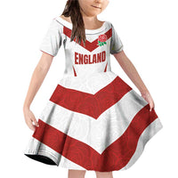 Custom England Rugby-The Red Rose Family Matching Off Shoulder Short Dress and Hawaiian Shirt Go Champions