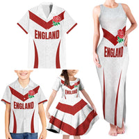Custom England Rugby-The Red Rose Family Matching Tank Maxi Dress and Hawaiian Shirt Go Champions