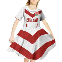 Custom England Rugby-The Red Rose Kid Short Sleeve Dress Go Champions