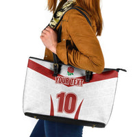Custom England Rugby-The Red Rose Leather Tote Bag Go Champions