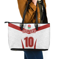 Custom England Rugby-The Red Rose Leather Tote Bag Go Champions