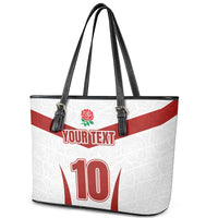 Custom England Rugby-The Red Rose Leather Tote Bag Go Champions