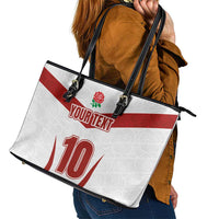 Custom England Rugby-The Red Rose Leather Tote Bag Go Champions