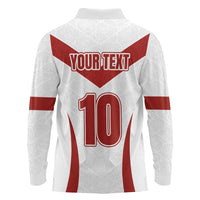 Custom England Rugby-The Red Rose Long Sleeve Polo Shirt Go Champions