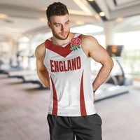 Custom England Rugby-The Red Rose Men Tank Top Go Champions