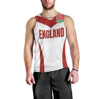 Custom England Rugby-The Red Rose Men Tank Top Go Champions