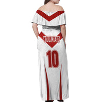 Custom England Rugby-The Red Rose Off Shoulder Maxi Dress Go Champions