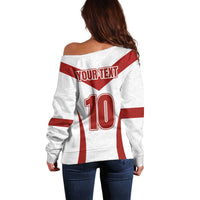 Custom England Rugby-The Red Rose Off Shoulder Sweater Go Champions