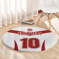 Custom England Rugby-The Red Rose Round Carpet Go Champions