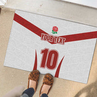 Custom England Rugby-The Red Rose Rubber Doormat Go Champions