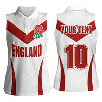 Custom England Rugby-The Red Rose Women Sleeveless Polo Shirt Go Champions