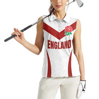 Custom England Rugby-The Red Rose Women Sleeveless Polo Shirt Go Champions