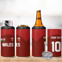 Custom Wales Rugby-The Three Feathers 4 in 1 Can Cooler Tumbler Go Champions