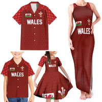 Custom Wales Rugby-The Three Feathers Family Matching Tank Maxi Dress and Hawaiian Shirt Go Champions