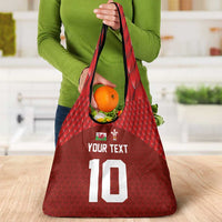 Custom Wales Rugby-The Three Feathers Grocery Bag Go Champions