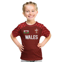 Custom Wales Rugby-The Three Feathers Kid T Shirt Go Champions