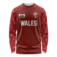 Custom Wales Rugby-The Three Feathers Long Sleeve Shirt Go Champions