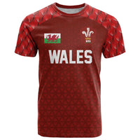 Custom Wales Rugby-The Three Feathers T Shirt Go Champions