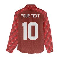 Custom Wales Rugby-The Three Feathers Women Casual Shirt Go Champions