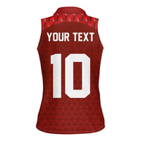 Custom Wales Rugby-The Three Feathers Women Sleeveless Polo Shirt Go Champions