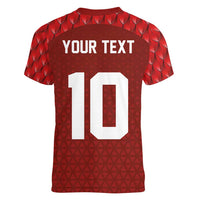 Custom Wales Rugby-The Three Feathers Women V-Neck T-Shirt Go Champions