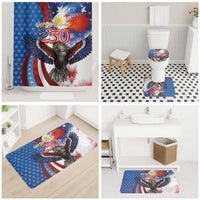 Philippines and United States Semiquincentennial Bathroom Set Eagle and National Flag Style