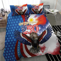 Philippines and United States Semiquincentennial Bedding Set Eagle and National Flag Style