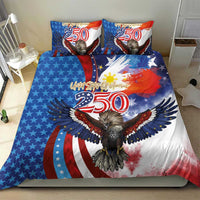 Philippines and United States Semiquincentennial Bedding Set Eagle and National Flag Style