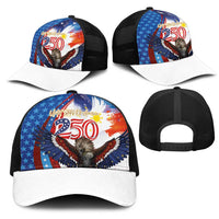 Philippines and United States Semiquincentennial Mesh Trucker Cap Eagle and National Flag Style