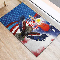 Philippines and United States Semiquincentennial Rubber Doormat Eagle and National Flag Style