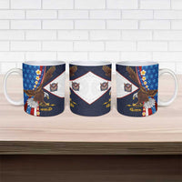 American Samoa and United States Semiquincentennial Ceramic Mug Bald Eagle with National Flag Style
