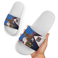 American Samoa and United States Semiquincentennial Slide Sandals Bald Eagle with National Flag Style