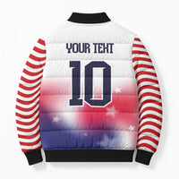 Custom United States Soccer Bomber Puffer Jacket American Flag Sporty Style