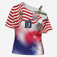Custom United States Soccer Cross Shoulder Shirt American Flag Sporty Style