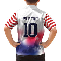Custom United States Soccer Kid Hawaiian Shirt American Flag Sporty Style