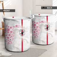 Japan National Football Laundry Basket Cherry Blossom Sakura Wave Traditional Graphic Art