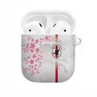 Japan National Football AirPods Case Cherry Blossom Sakura Wave Traditional Graphic Art